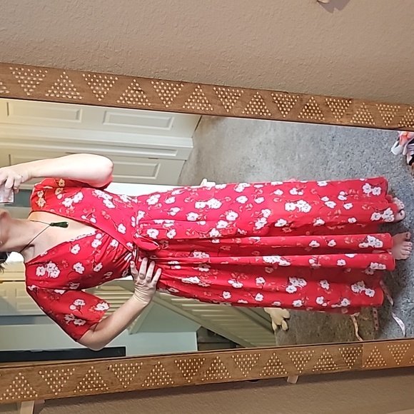 STUNNING INDIGO ROSE FLORAL MAXI PRAIRIE DRESS - Picture 1 of 10